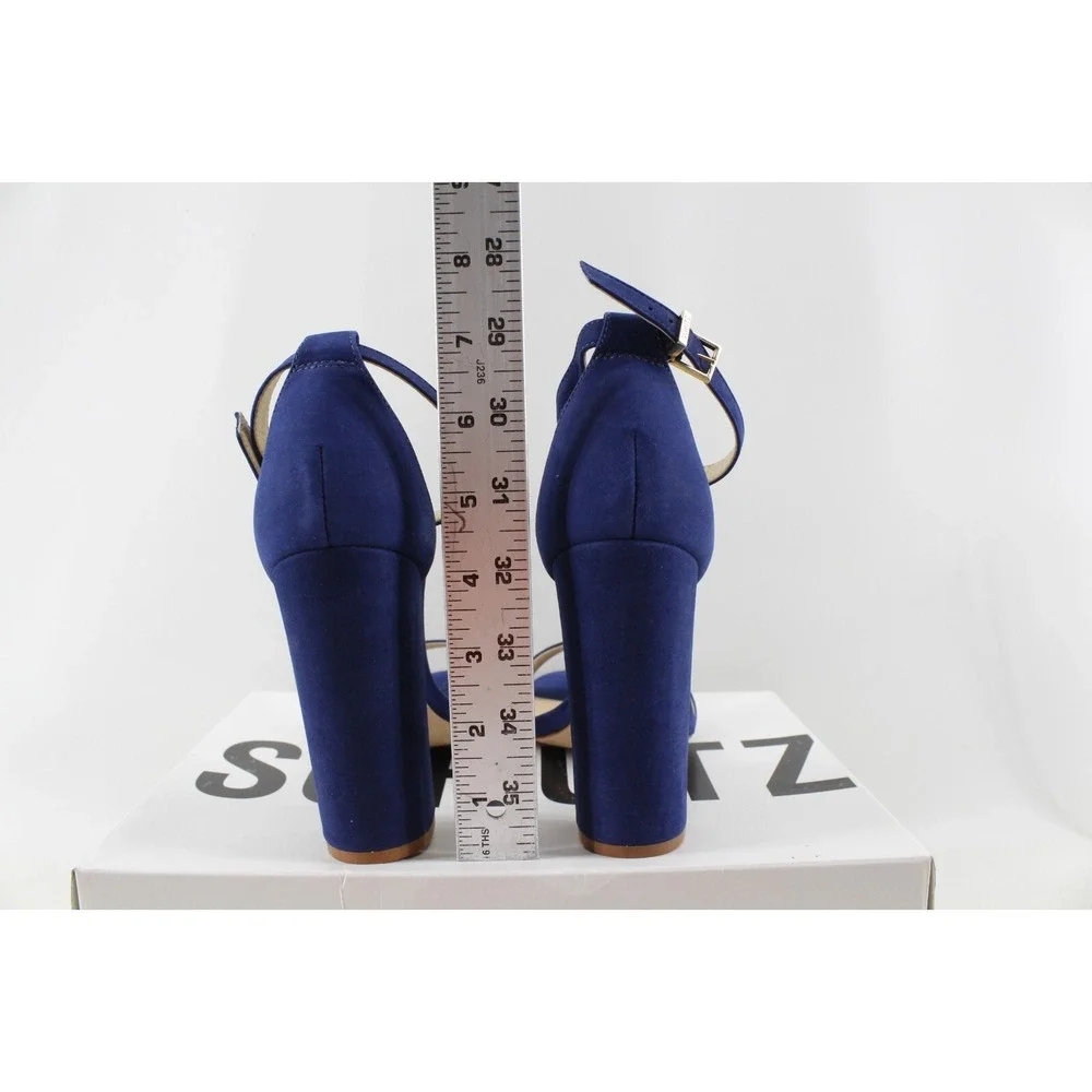 SCHUTZ Enida Slingback Suede High Heel Sandals- Dress Blue, US 8 B‎